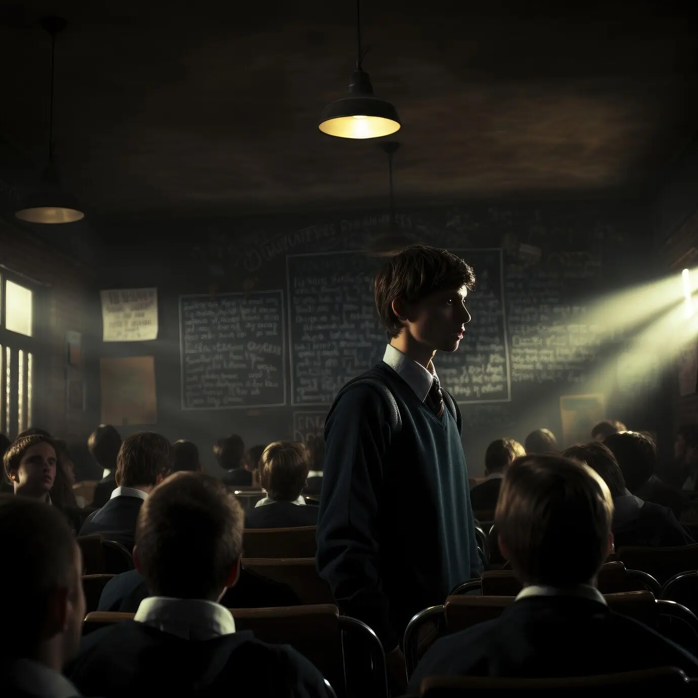 Im dunklen Stil gestalteter Internationaler Tag der Bildung